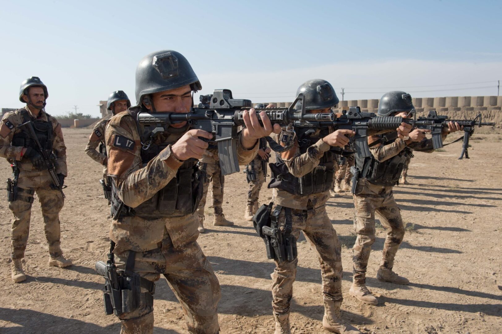 Iraq Army soldiers fire their rifles on a range as part of the Iraqi Counter-Terrorism Service’s selection process near Baghdad, Nov. 8, 2016. The CTS is Iraq’s elite counterterrorism force and has proven to be an effective fighting force against ISIL. 

This training is part of the overall Combined Joint Task Force – Operation Inherent Resolve building partner capacity mission to increase the capacity of partnered forces fighting ISIL. 

Combined Joint Task Force - OIR is the global Coalition to defeat ISIL in Iraq and Syria. (U.S. Army photo by Staff Sgt. Alex Manne)